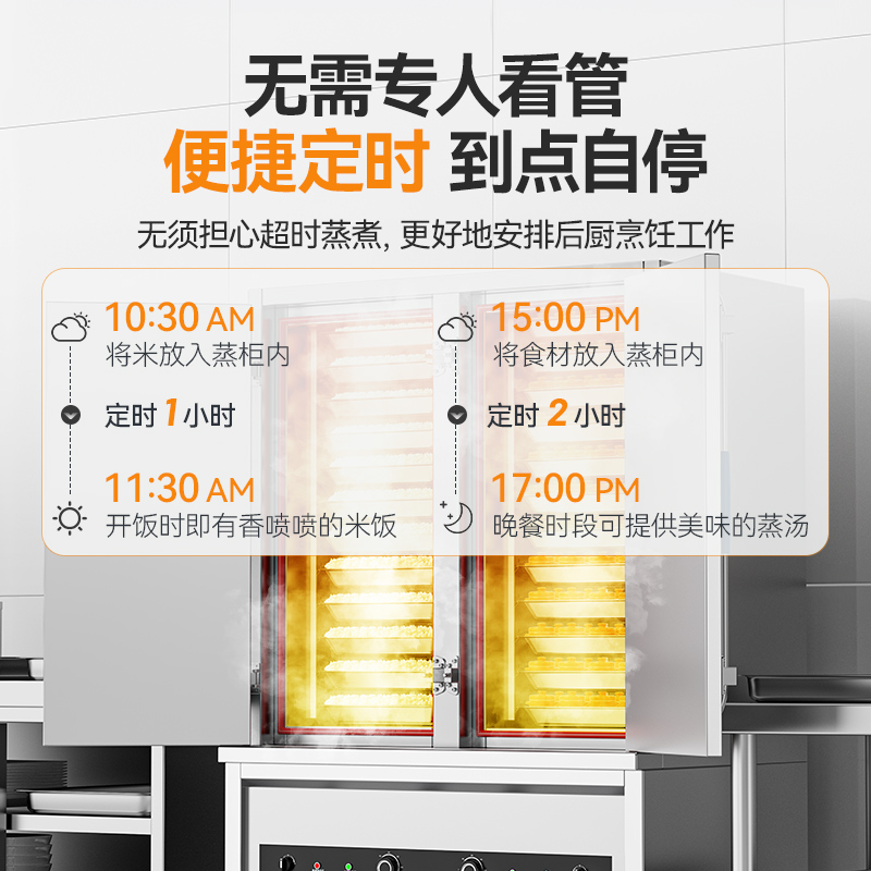麥大廚JG系列24KW機(jī)械工程款雙門(mén)雙控蒸柜380V