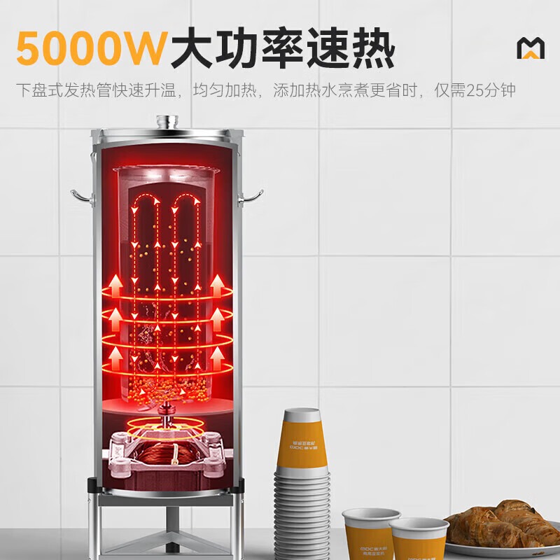 麥大廚商用至尊款雙層豆?jié){機(jī)全自動干濕兩用磨煮一體機(jī)50L